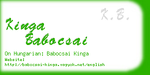 kinga babocsai business card